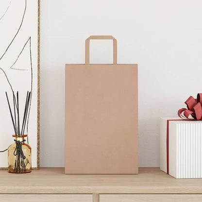 Paper Bags 50 pcs with Handles Brown 21x11x31 cm