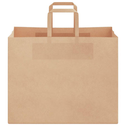 Paper Bags 50 pcs with Handles Brown 32x22x24 cm