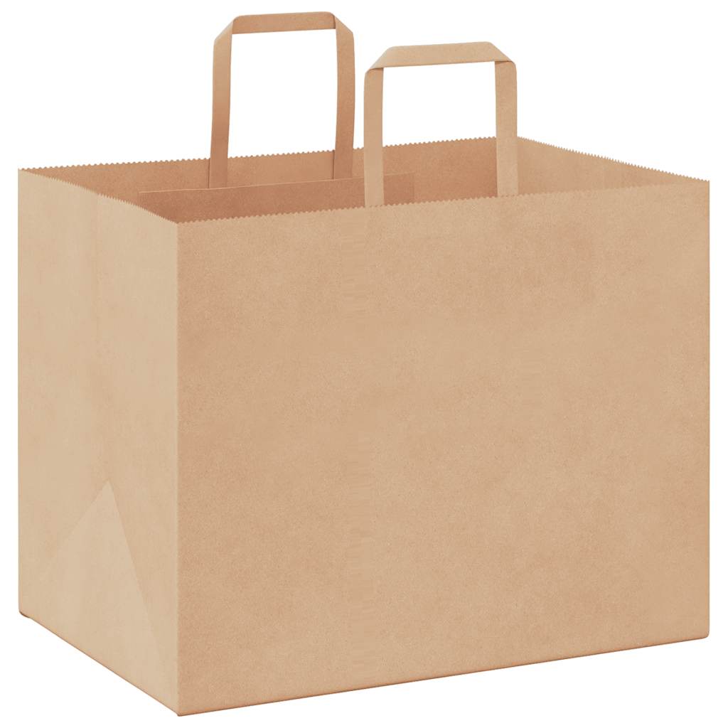 Paper Bags 50 pcs with Handles Brown 32x22x24 cm