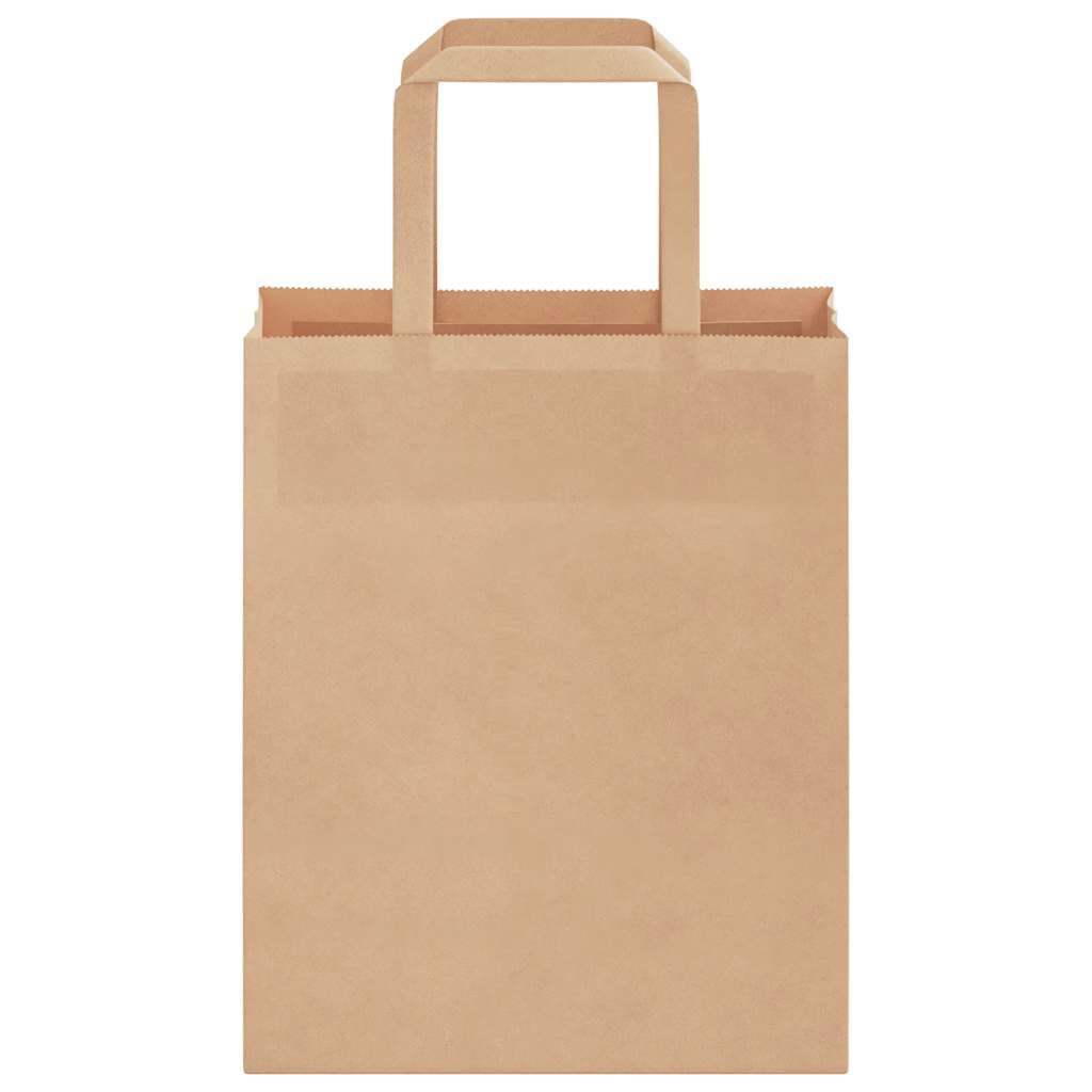 Paper Bags 250 pcs with Handles Brown 18x8x22 cm