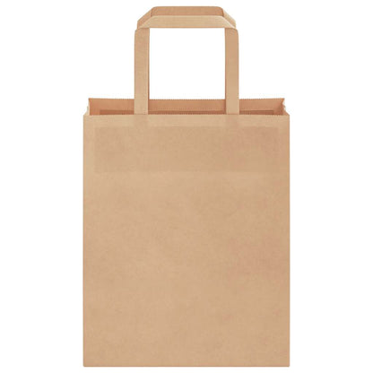 Paper Bags 250 pcs with Handles Brown 18x8x22 cm