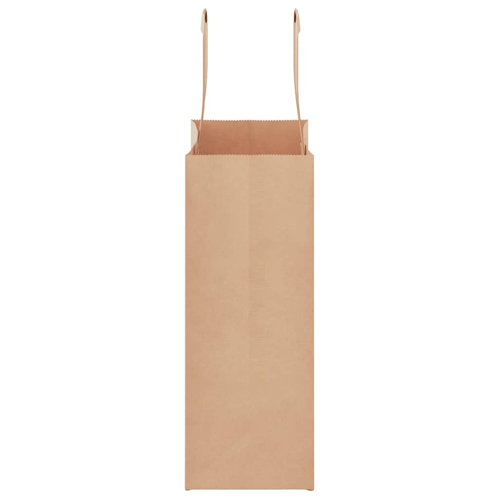 Paper Bags 250 pcs with Handles Brown 18x8x22 cm