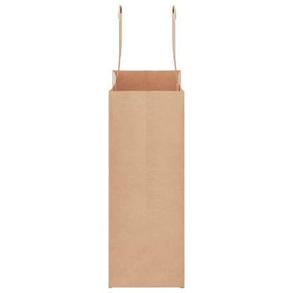 Paper Bags 250 pcs with Handles Brown 18x8x22 cm