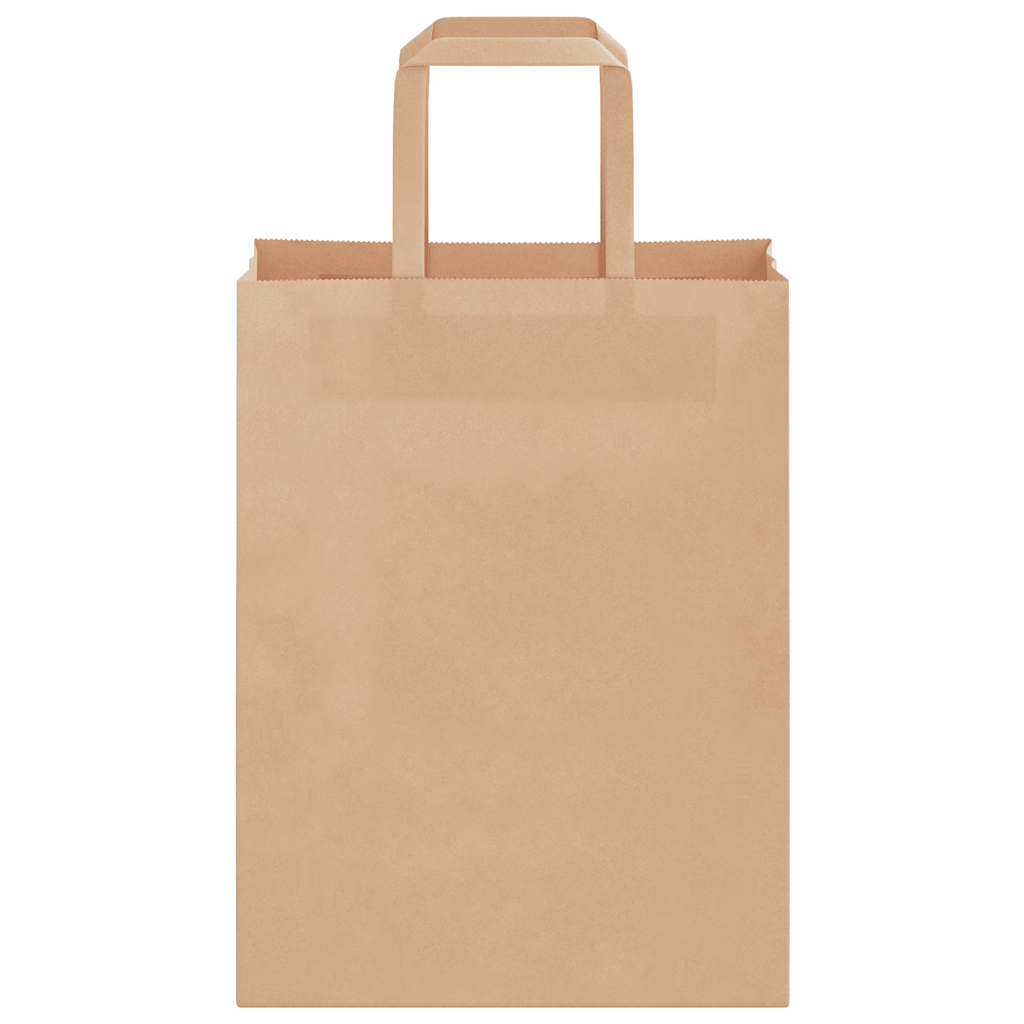 Paper Bags 250 pcs with Handles Brown 21x11x28 cm