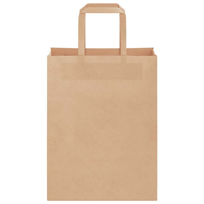 Paper Bags 250 pcs with Handles Brown 21x11x28 cm