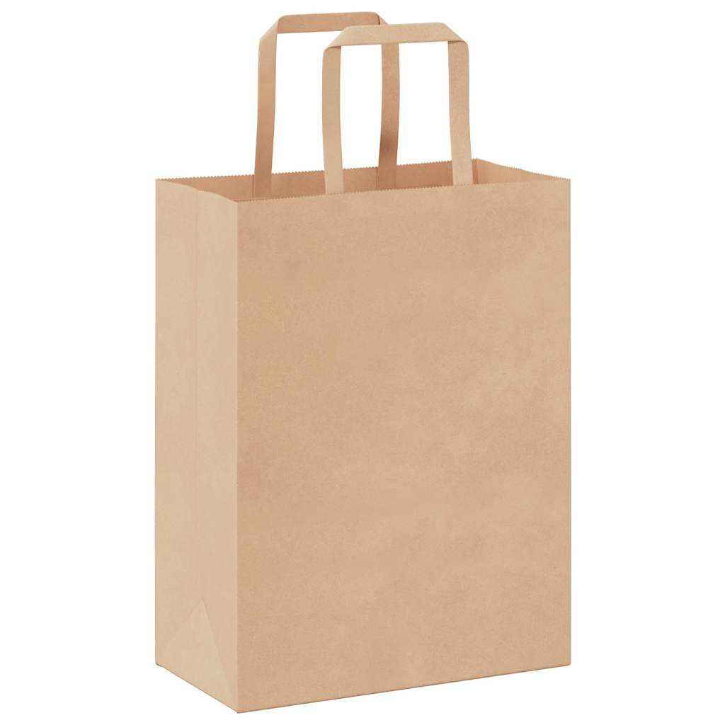 Paper Bags 250 pcs with Handles Brown 21x11x28 cm
