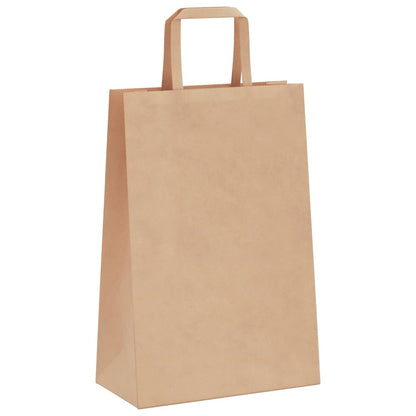 Paper Bags 250 pcs with Handles Brown 21x11x31 cm