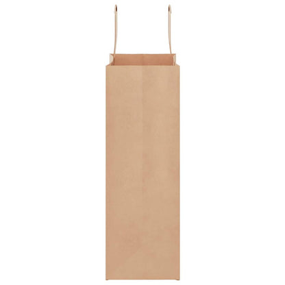 Paper Bags 250 pcs with Handles Brown 21x11x31 cm