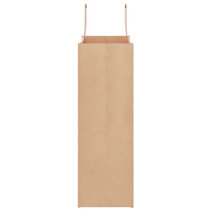 Paper Bags 250 pcs with Handles Brown 26x12x35 cm