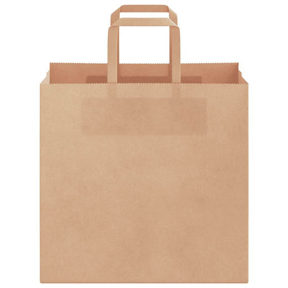 Paper Bags 250 pcs with Handles Brown 26x17x25 cm