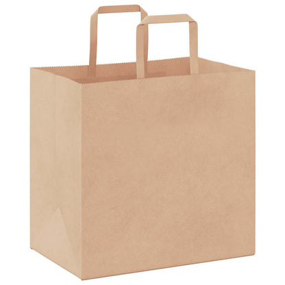 Paper Bags 250 pcs with Handles Brown 26x17x25 cm