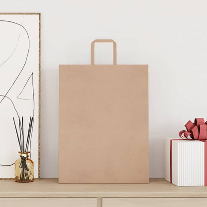 Paper Bags 250 pcs with Handles Brown 32x12x42 cm