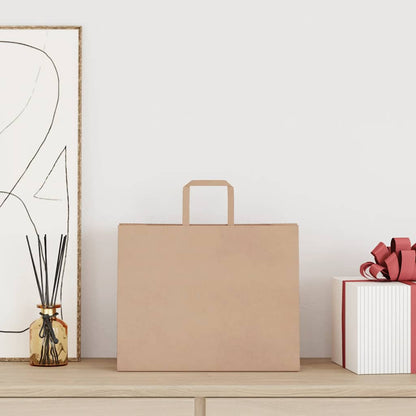 Paper Bags 250 pcs with Handles Brown 32x22x24 cm