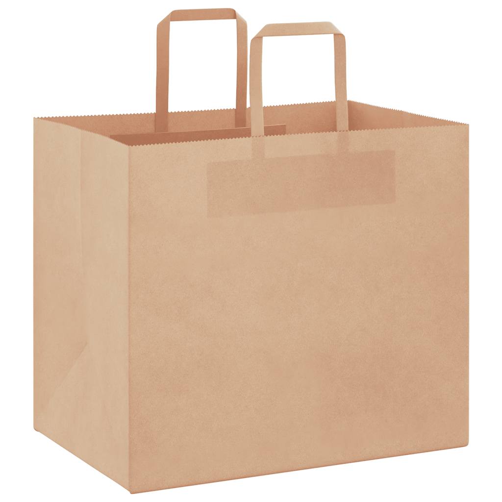 Paper Bags 250 pcs with Handles Brown 32x22x28 cm