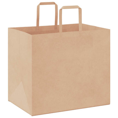 Paper Bags 250 pcs with Handles Brown 32x22x28 cm