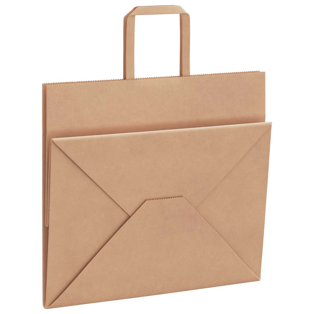 Paper Bags 250 pcs with Handles Brown 32x22x28 cm