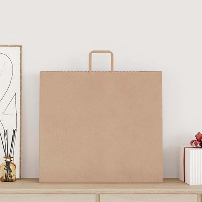 Paper Bags 250 pcs with Handles Brown 54x15x49 cm
