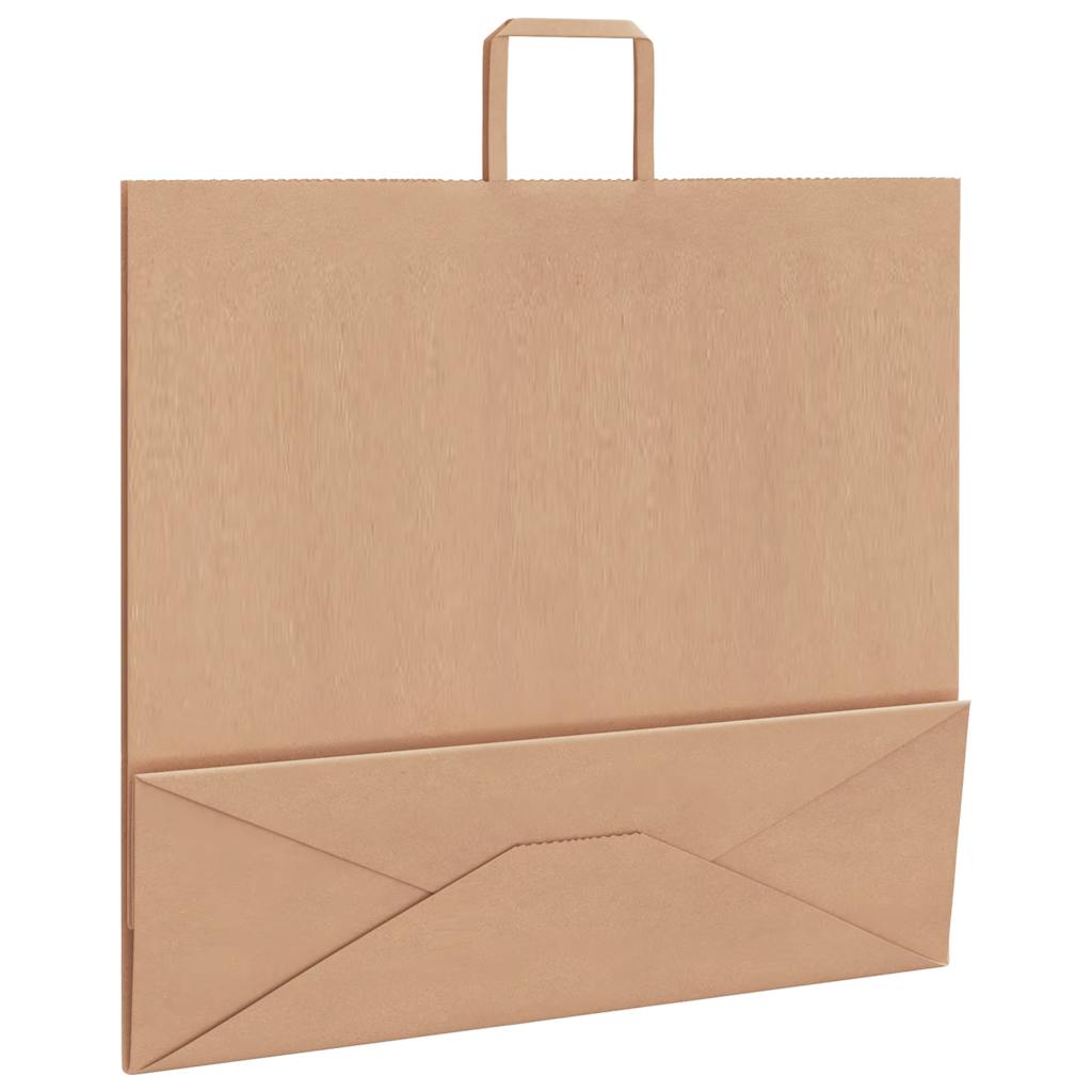 Paper Bags 250 pcs with Handles Brown 54x15x49 cm