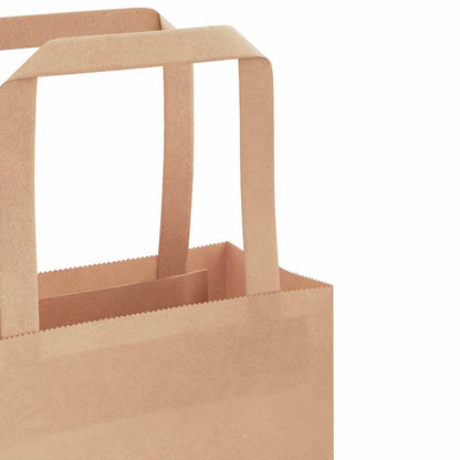 Paper Bags 250 pcs with Handles Brown 54x15x49 cm