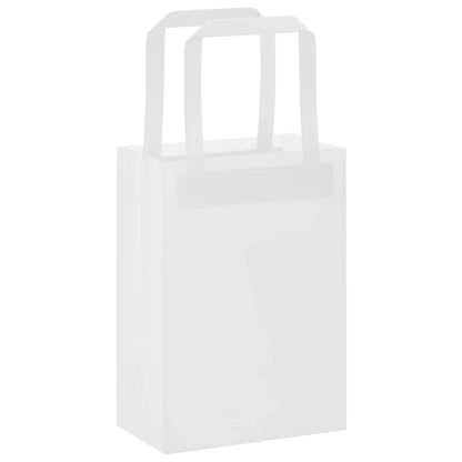 Paper Bags 50 pcs with Handles White 15x8x21 cm
