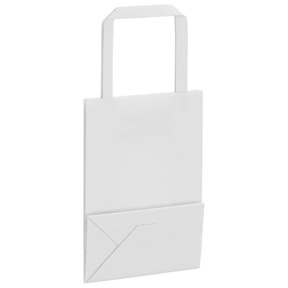 Paper Bags 50 pcs with Handles White 15x8x21 cm