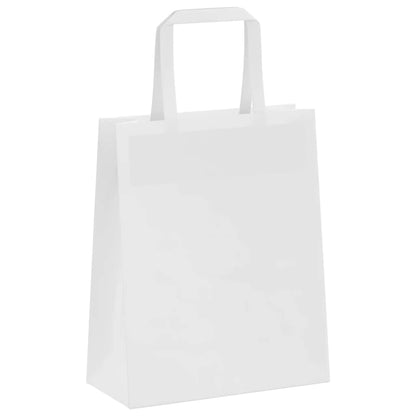 Paper Bags 50 pcs with Handles White 18x8x22 cm