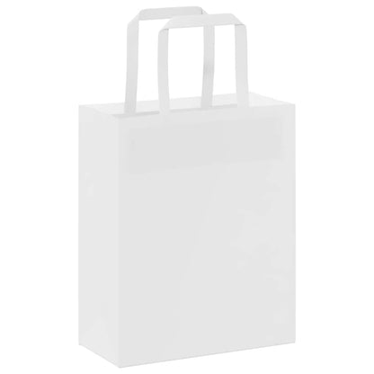 Paper Bags 50 pcs with Handles White 18x8x22 cm