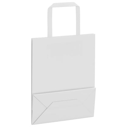 Paper Bags 50 pcs with Handles White 18x8x22 cm