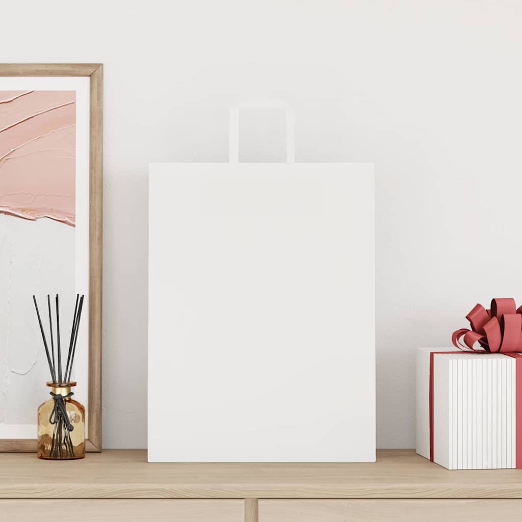 Paper Bags 50 pcs with Handles White 32x12x42 cm