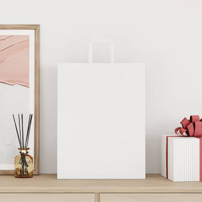 Paper Bags 50 pcs with Handles White 32x12x42 cm
