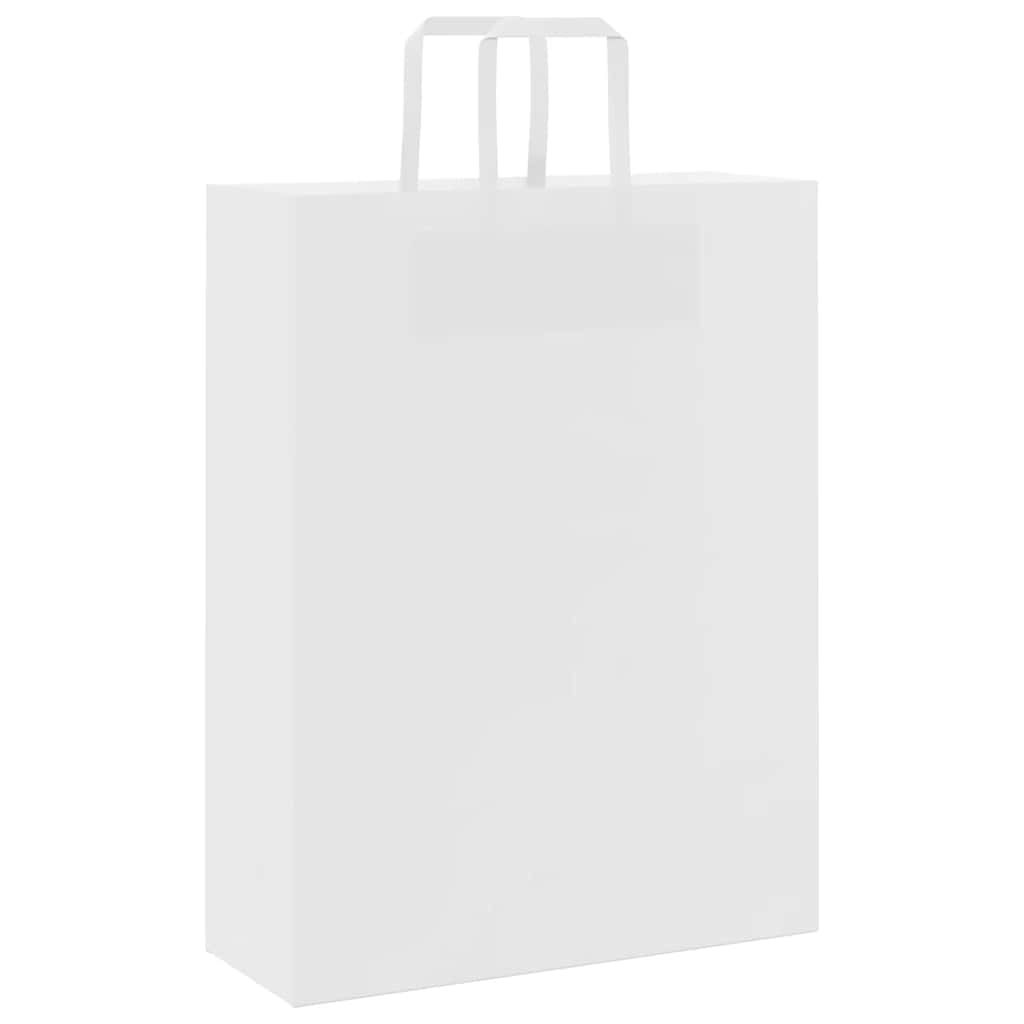 Paper Bags 50 pcs with Handles White 32x12x42 cm