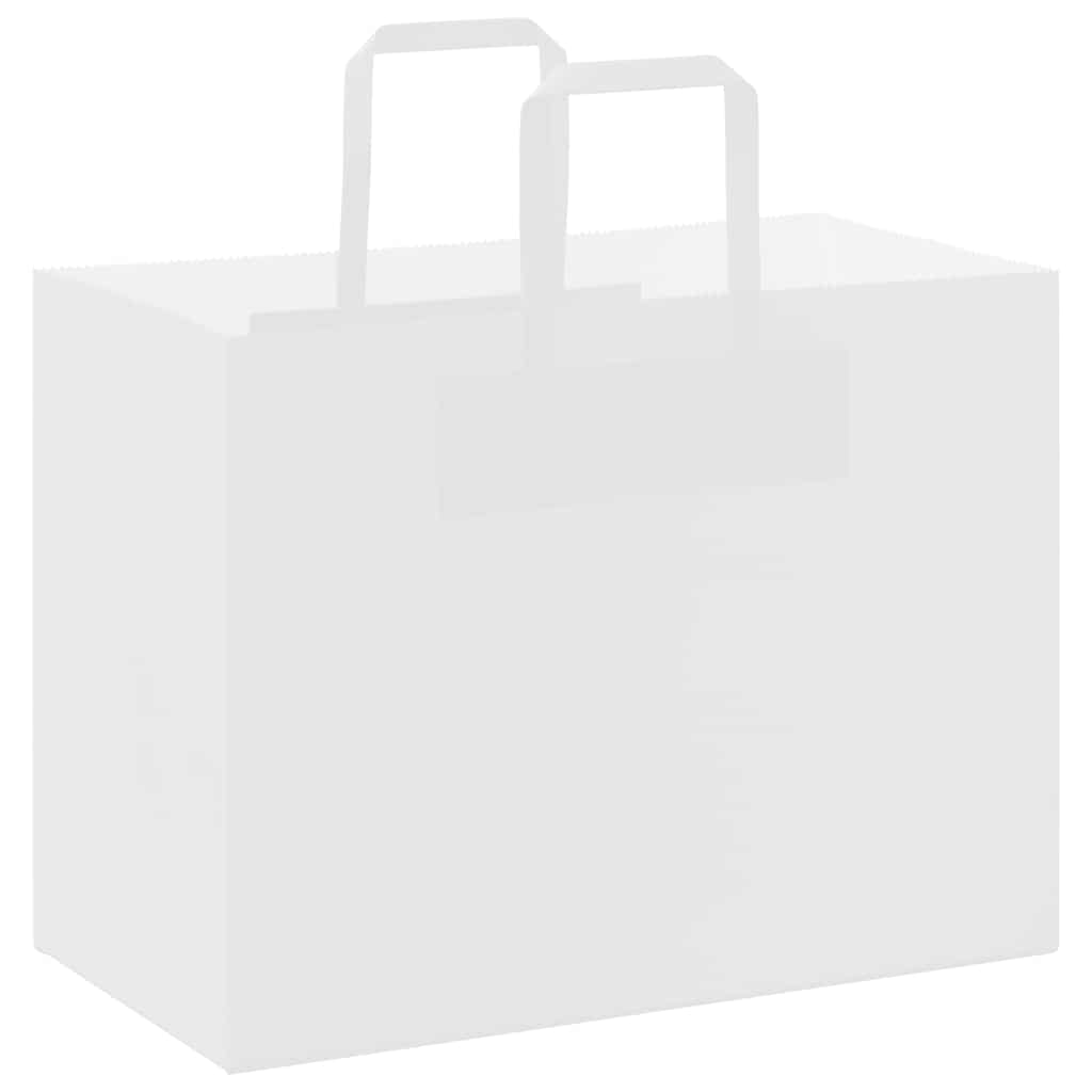 Paper Bags 50 pcs with Handles White 32x17x25 cm
