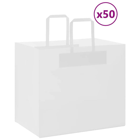 Paper Bags 50 pcs with Handles White 32x22x28 cm