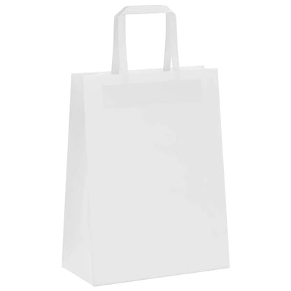 Paper Bags 250 pcs with Handles White 21x11x28 cm