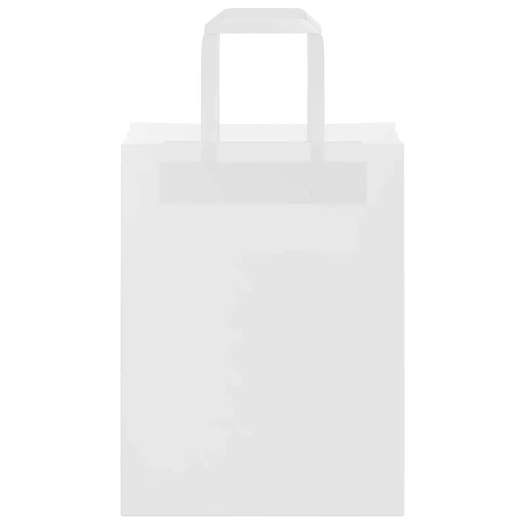 Paper Bags 250 pcs with Handles White 21x11x28 cm