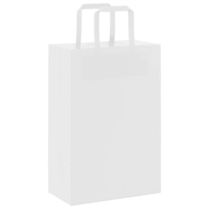 Paper Bags 250 pcs with Handles White 21x11x31 cm