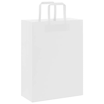 Paper Bags 250 pcs with Handles White 26x12x35 cm