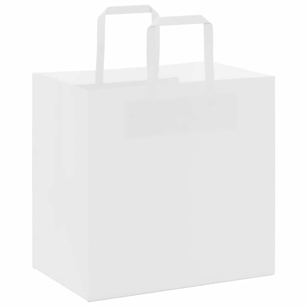 Paper Bags 250 pcs with Handles White 26x17x25 cm