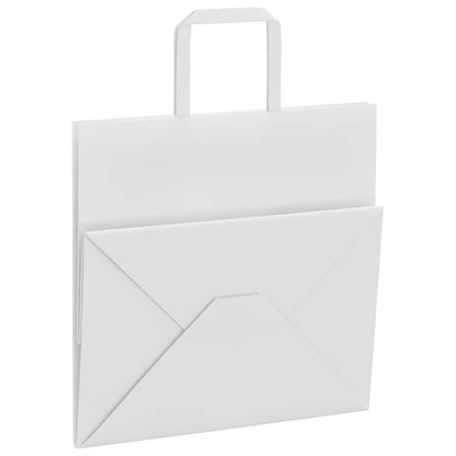 Paper Bags 250 pcs with Handles White 26x17x25 cm