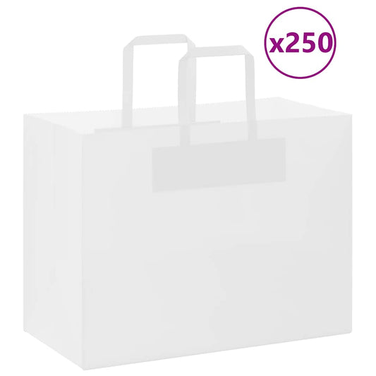 Paper Bags 250 pcs with Handles White 32x17x25 cm