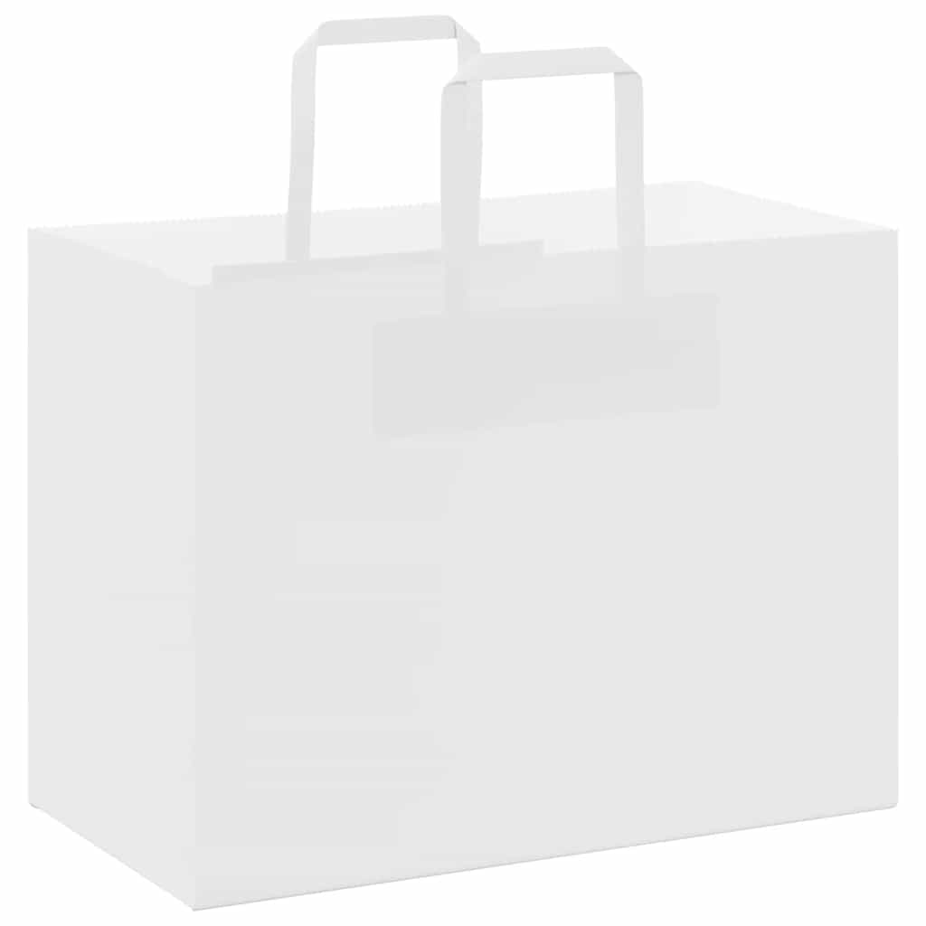 Paper Bags 250 pcs with Handles White 32x17x25 cm