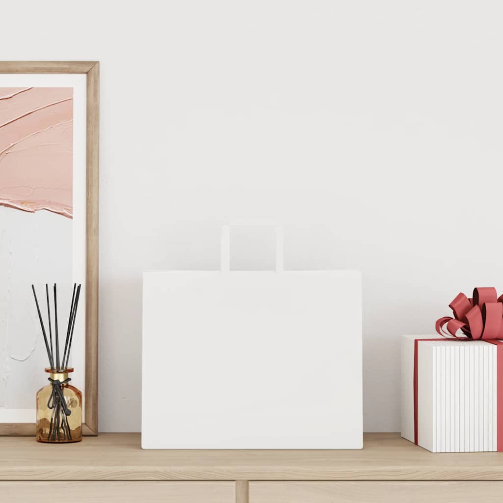 Paper Bags 250 pcs with Handles White 32x22x24 cm