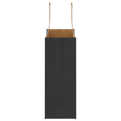 Paper Bags 50 pcs with Handles Black 18x8x22 cm
