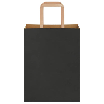Paper Bags 50 pcs with Handles Black 21x11x28 cm