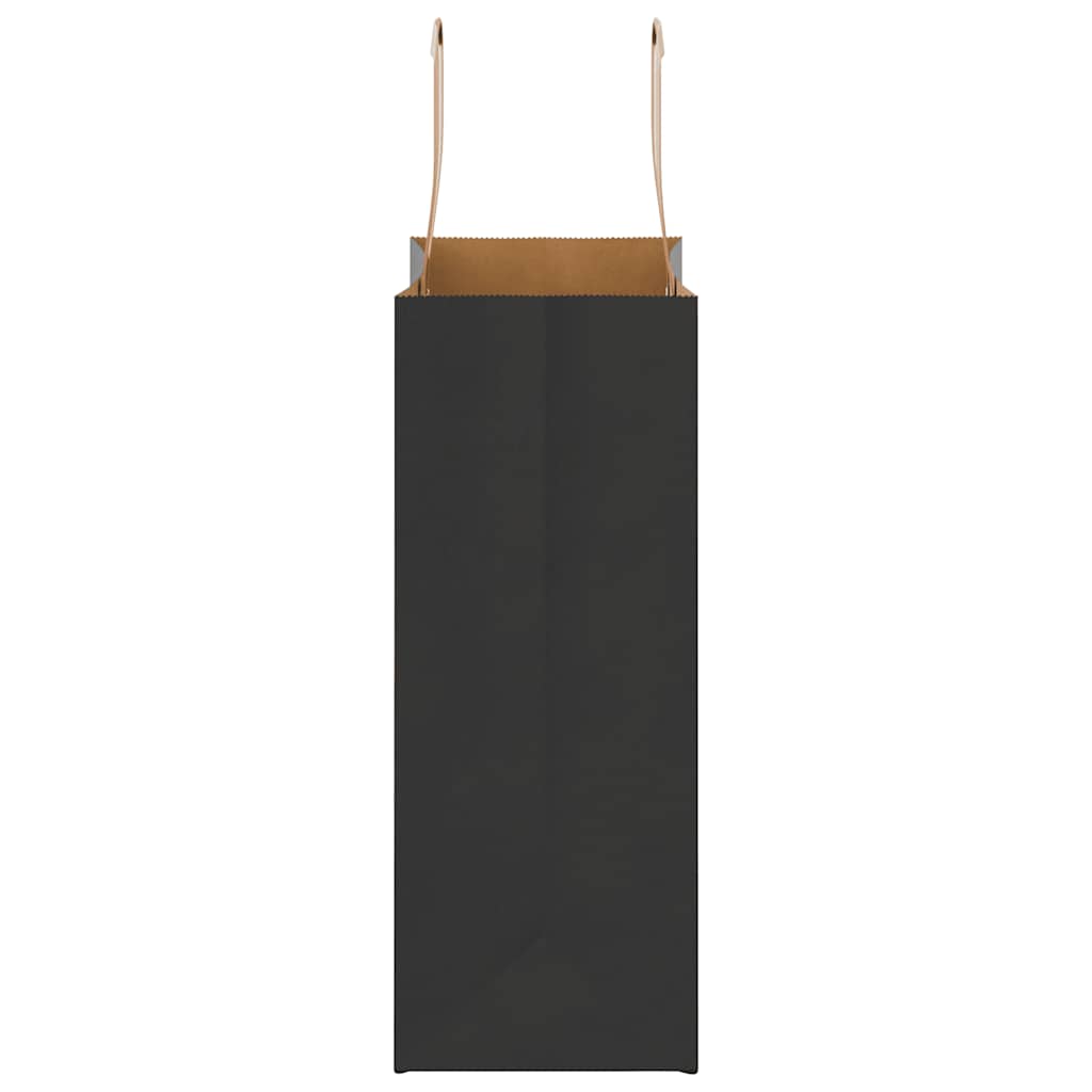 Paper Bags 50 pcs with Handles Black 21x11x28 cm