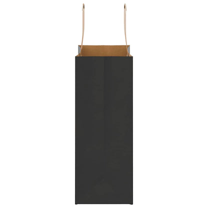 Paper Bags 50 pcs with Handles Black 21x11x28 cm