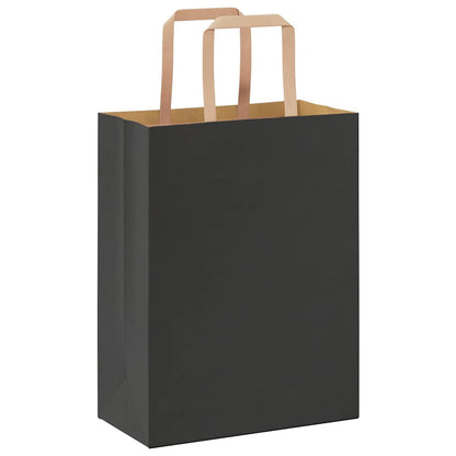 Paper Bags 50 pcs with Handles Black 21x11x28 cm