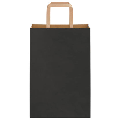 Paper Bags 50 pcs with Handles Black 21x11x31 cm