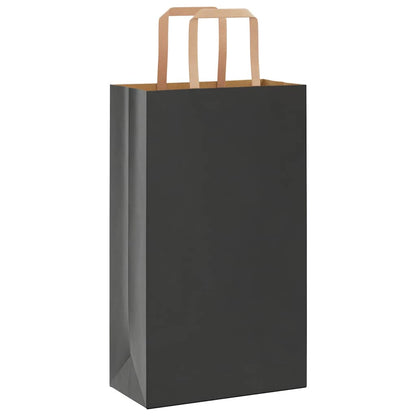 Paper Bags 50 pcs with Handles Black 21x11x36 cm