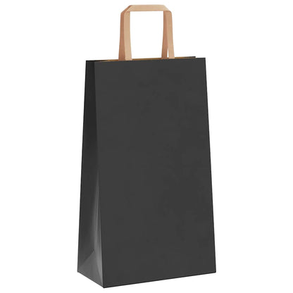 Paper Bags 50 pcs with Handles Black 21x11x36 cm